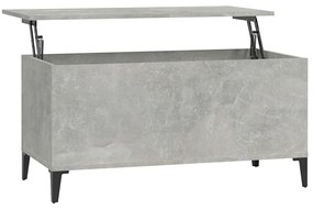 vidaXL Τραπεζάκι Σαλονιού Γκρι Σκυροδ. 90x44,5x45 εκ. Επεξεργ. Ξύλο