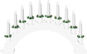 vidaXL Χριστουγεννιάτικος Κεφαλόσκαφος με 10 LED Κεριά Λευκό