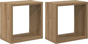 vidaXL Ράφια Τοίχου Επιτοίχιο 2 pcs Artisan Oak Επεξεργασμένο ξύλο