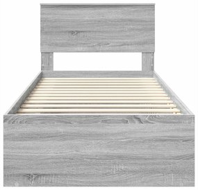 vidaXL Σκελετός Κρεβατιού με κεφαλάρι Γκρίζο Σονομα 100 x 200 cm