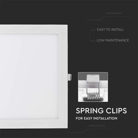 V-TAC LED mini panel χωνευτό 24W 2700K θερμό λευκό τετράγωνο SKU: 214887