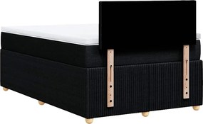 vidaXL Κρεβάτι Boxspring με Στρώμα Μαύρο 120x190 εκ. Υφασμάτινο