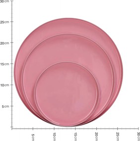 Δίσκος ArteLibre Ροζ Μέταλλο 26x26x2cm Σετ 3Τμχ