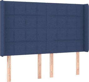 vidaXL Κρεβάτι Boxspring με Στρώμα &amp; LED Μπλε 140x190 εκ. Υφασμάτινο