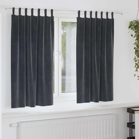 vidaXL Κουρτίνες 2 τμχ. Σκούρο Γκρι 140 x 175 cm Βελούδο