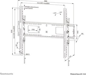 Βάση Τηλεόρασης Neomounts WL35-750BL18 43"