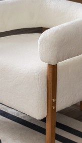 Stewehome Πολυθρόνα με πόδια από ξύλο πεύκου ρετρό 60x60x65 cm