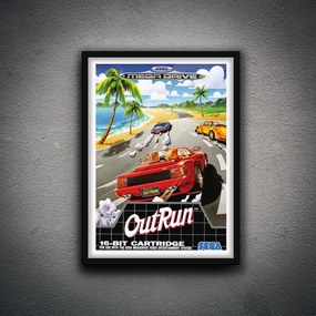 Πόστερ &amp; Κάδρο Sega OutRun GM127 30x40cm Μαύρο Ξύλινο Κάδρο (με πόστερ)