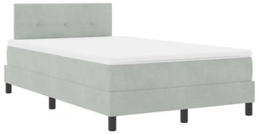 vidaXL Κρεβάτι με Στρώμα Light Grey 120x200 εκ. Βελούδο