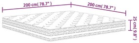 Στρώμα με Pocket Springs Μεσαία Σκληρότητα 200 x 200 εκ. - Λευκό