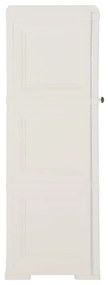 Πλαστικό Ντουλάπι Angora Λευκό 40 x 43 x 125εκ. με Σχέδιο Ξύλου - Λευκό