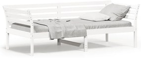 vidaXL Κρεβάτι ημέρας χωρίς στρώμα Λευκό 100x200 cm Στερεό ξύλο πεύκο