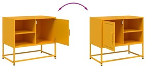 Έπιπλο Τηλεόρασης Μουσταρδί Κίτρινο 68x39x60,5 εκ. από Ατσάλι - Κίτρινο