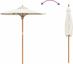 vidaXL Ομπρέλα Κήπου Κρέμες λευκό Ø 270 x 260 εκ Μπαμπού