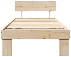 vidaXL Σκελετός Κρεβατιού Καφέ 75 x 190 cm Μασίφ ξύλο πεύκου