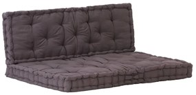 vidaXL Μαξιλάρες Δαπέδου / Παλέτας 2 τεμ. Ανθρακί Βαμβακερές