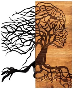 Διακοσμητικό Τοίχου Lifel Ξύλο Πεύκου Φυσικό με Μαύρο Μέταλλο 47x3x58εκ 47x3x58 εκ.