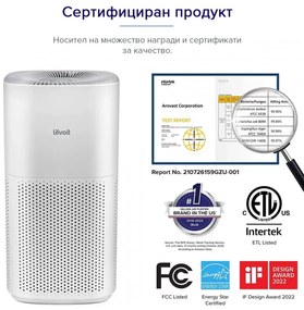 Καθαριστής αέρα Levoit Core 600S, 147 m2, 49W, True HEPA H13, Αισθητήρας ποιότητας αέρα λέιζερ, Αθόρυβος, Έλεγχος εφαρμογής, Φωνητική εντολή, Ύπνος, Λευκό