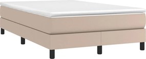 vidaXL Κρεβάτι Boxspring με Στρώμα Καπουτσίνο 120x200εκ.από Συνθ.Δέρμα