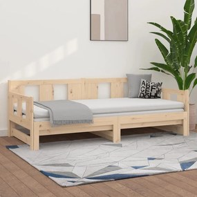 Καναπές Κρεβάτι Συρόμενος 2x(90x200) εκ. Μασίφ Ξύλο Πεύκου