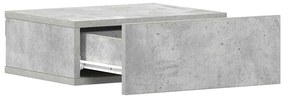 vidaXL Κομοδίνα Κρεμαστά 2τεμ. Γκρι Σκυροδ. 40x30x15εκ. από Επεξ. Ξύλο