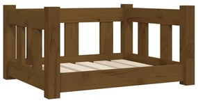 vidaXL Κρεβάτι Σκύλου Μελί 55,5 x 45,5 x 28 εκ. από Μασίφ Ξύλο Πεύκου