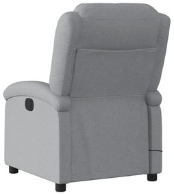 vidaXL Πολυθρόνα Μασάζ Ανακλινόμενη Ανοιχτό Γκρι Υφασμάτινη