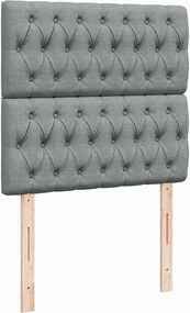vidaXL Κρεβάτι Boxspring με Στρώμα Ανοιχτό Γκρι 100x200 εκ. Υφασμάτινο