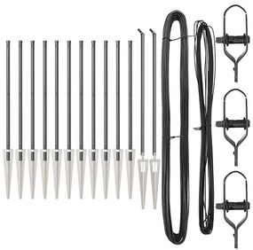 vidaXL Στύλος Περιφράξεων 13 pcs Γκρι Ατσάλι