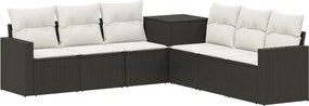 vidaXL Σετ Καναπέ 7 τμχ. Μαύρο και Κρεμ Λευκό 55 x 55 x 69 εκ.