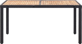 vidaXL Σετ Τραπεζαρίας Εξ. Χώρου 7 τεμ. Μαύρο Συνθ. Ρατάν με Μαξιλάρια