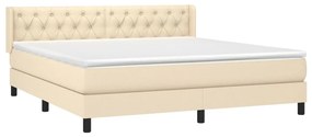 ΚΡΕΒΑΤΙ BOXSPRING ΜΕ ΣΤΡΩΜΑ ΚΡΕΜ 160X200 ΕΚ. ΥΦΑΣΜΑΤΙΝΟ 3129966