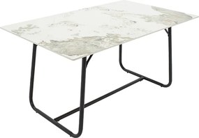 Τραπέζι Revello pakoworld sintered stone λευκό μαρμάρου-μαύρο 150x90x75εκ