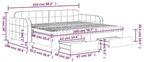 Καναπές Κρεβάτι Συρόμενος Μαύρο 90x200 εκ. Βελούδο &amp; Συρτάρια - Μαύρο