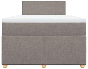 vidaXL Κρεβάτι Boxspring με Στρώμα Taupe 120x200 εκ. Υφασμάτινο