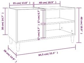 Δισκοθήκη Γυαλιστερή Λευκή 84,5x38x48 εκ. Επεξεργασμένο Ξύλο - Λευκό