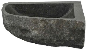 vidaXL Κρεμαστή Γωνιακή Λεκάνη Γκρι (30-37) x (30-37) x 12 εκ.