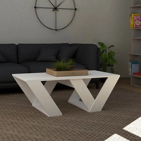 Τραπέζι σαλονιού PIPRA pakoworld σε χρώμα λευκό 110x60x40 - Μελαμίνη - 119-000648