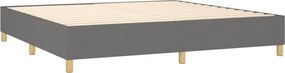 vidaXL Κρεβάτι Boxspring με Στρώμα Σκούρο Γκρι 200x200 εκ. Υφασμάτινο
