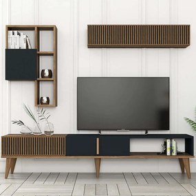 Σύνθεση Τηλεόρασης Milan 845HCT3111 180x35x40cm Walnut-Anthracite