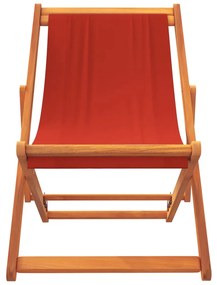 vidaXL Καρέκλες Παραλίας Πτυσσόμενες 2 τεμ. Κόκκινες Υφασμάτινες