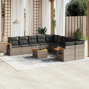 vidaXL Patio Sofa Set 10-θέσια Grey