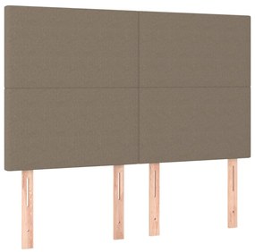 ΚΡΕΒΑΤΙ BOXSPRING ΜΕ ΣΤΡΩΜΑ &amp; LED TAUPE 140X200 ΕΚ. ΥΦΑΣΜΑΤΙΝΟ 3135281