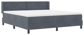 vidaXL Κρεβάτι Box Spring με στρώμα  Σκούρο Γκρι 180x200 εκ. Βελούδο