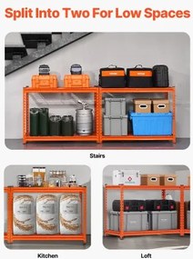 VEVOR Storage Shelves 4 Tier Adjustable Heavy Duty Garage Shelving Unit 2400 lbs