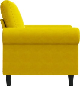 vidaXL Πολυθρόνα Κίτρινο 60 εκ. Βελούδινη
