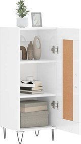 vidaXL Ντουλάπι Γυαλιστερό Λευκό 34,5x34x90 εκ. Επεξεργασμένο Ξύλο