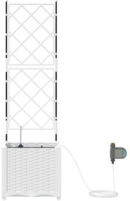 vidaXL Ζαρντινιέρες κήπου Λευκό 40 x 40 x 142 cm Ατσάλι