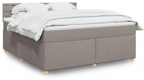 Κρεβάτι Boxspring με Στρώμα Taupe 180x200 εκ. Υφασμάτινο