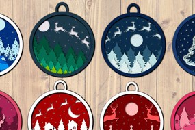 Σετ των 3 Intra απο ξύλο plywood 3mm-4mm πάχος Χριστουγεννιάτικο φόντο κοπής με λέιζερ χαρτί κοπής Β Δίασταση 1500x1500 cm INTRAFABR-85075020